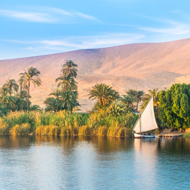 Boot auf dem Nil bei Luxor