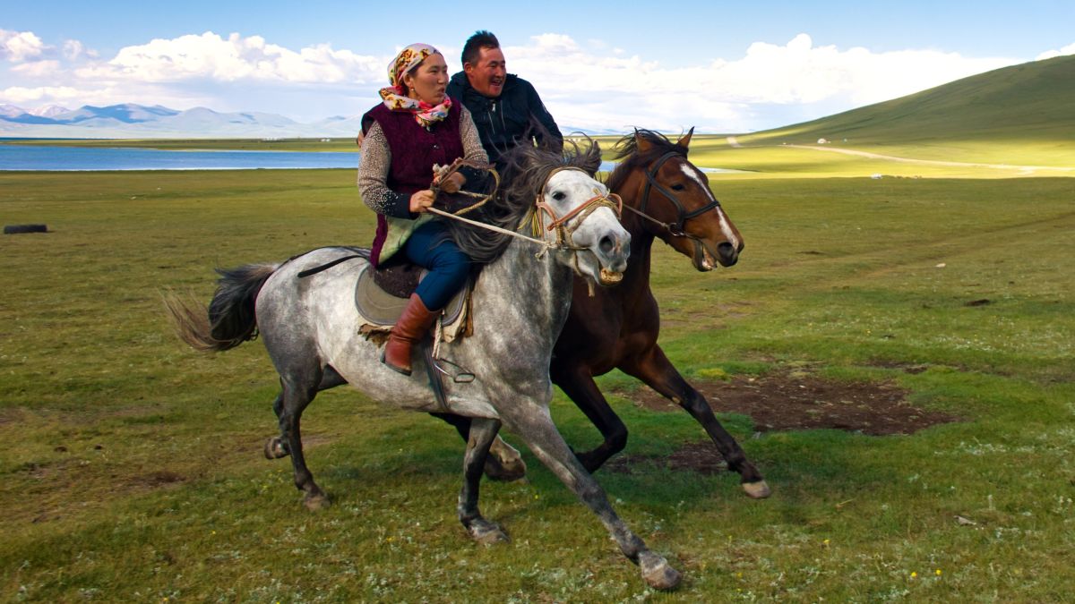 Reiter im Hochland von Kirgistan