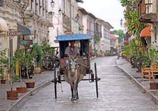 Pferdekutsche in den Straßen von Vigan