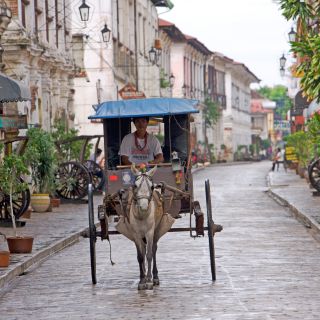 Pferdekutsche in den Straßen von Vigan