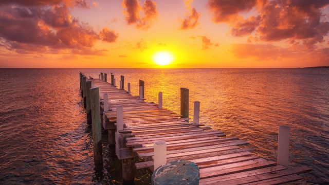 Sonnenuntergang vor Eleuthera island, Bahamas