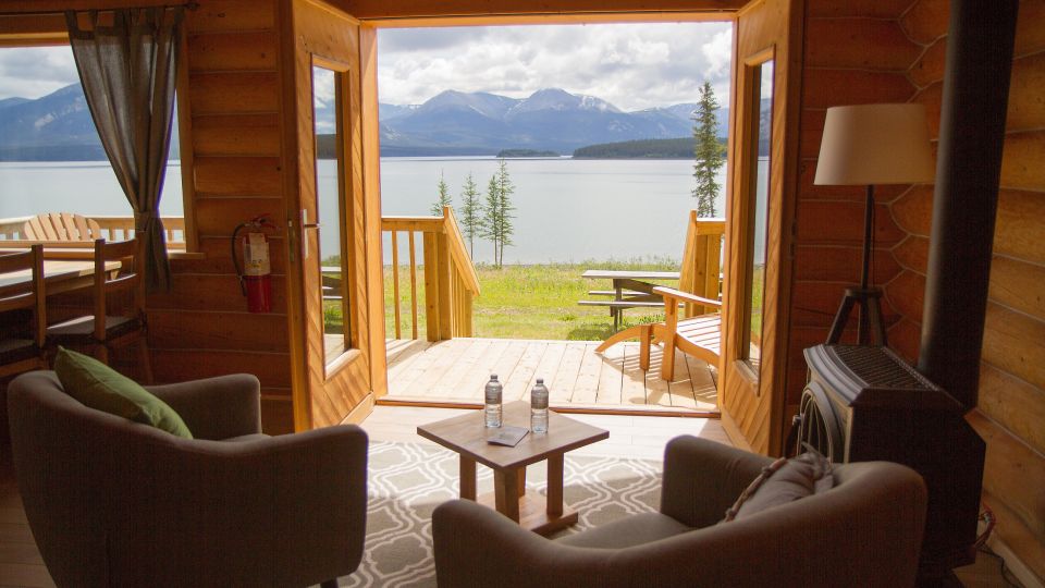 Blick aus einer Cabin des Southern Lakes Resort