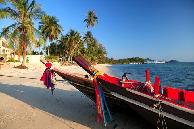 Traditionelles Boot am Lipa Noi Beach auf Koh Samui © Diamir