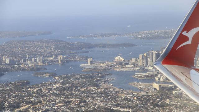 Blick auf Sydney aus dem Flugzeug