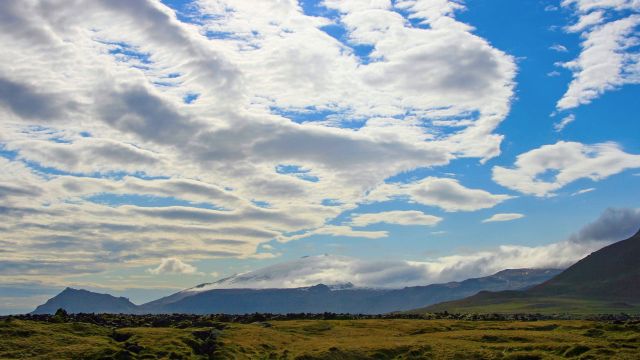 Blick auf den Gipfel des Snæfellsjökull