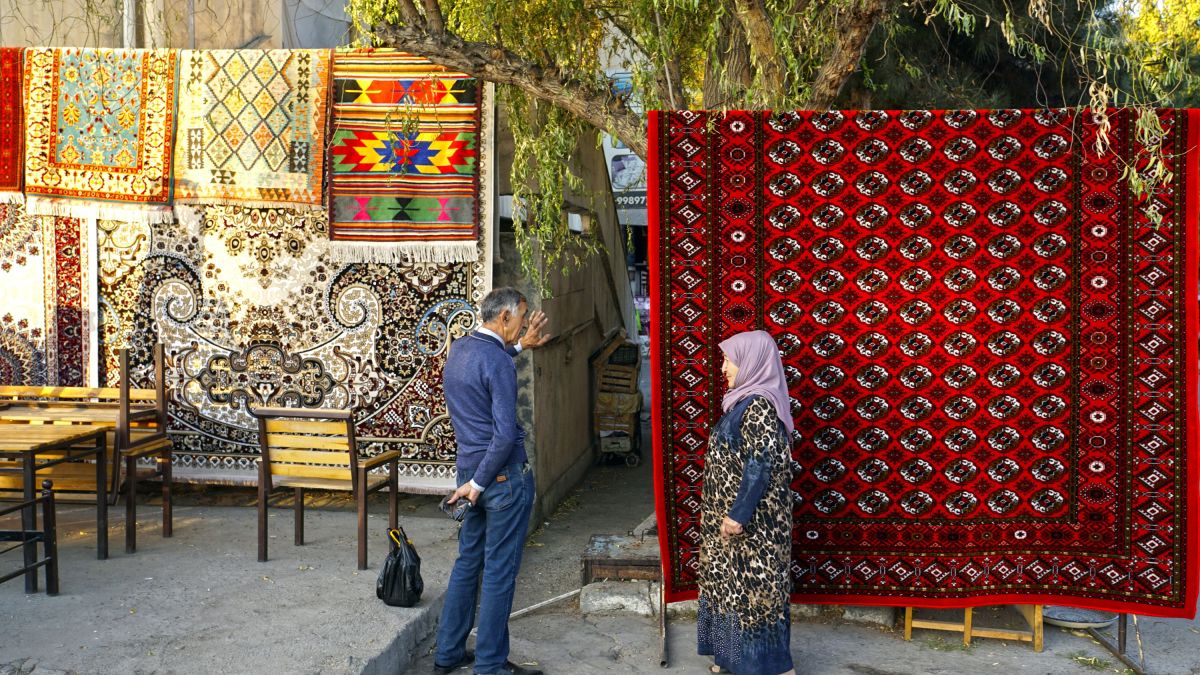 Teppichhändler in Samarkand