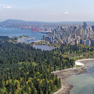 Luftansicht von Vancouver mit Stanley Park