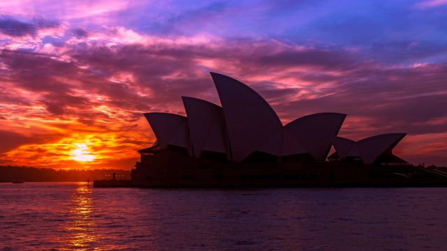 Sydneys Oper im Sonnenuntergang