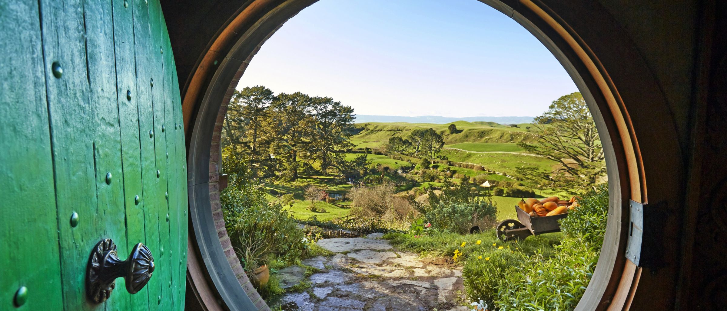 Ausblick aus dem Hobbiton Matamata Waikato