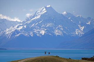Der höchste Berg Neuseelands, der Aoraki (Mount Cook) in den Neuseeländischen Alpen, Südlichen Alpen oder oft auch Südalpen der Südinsel Neuseelands