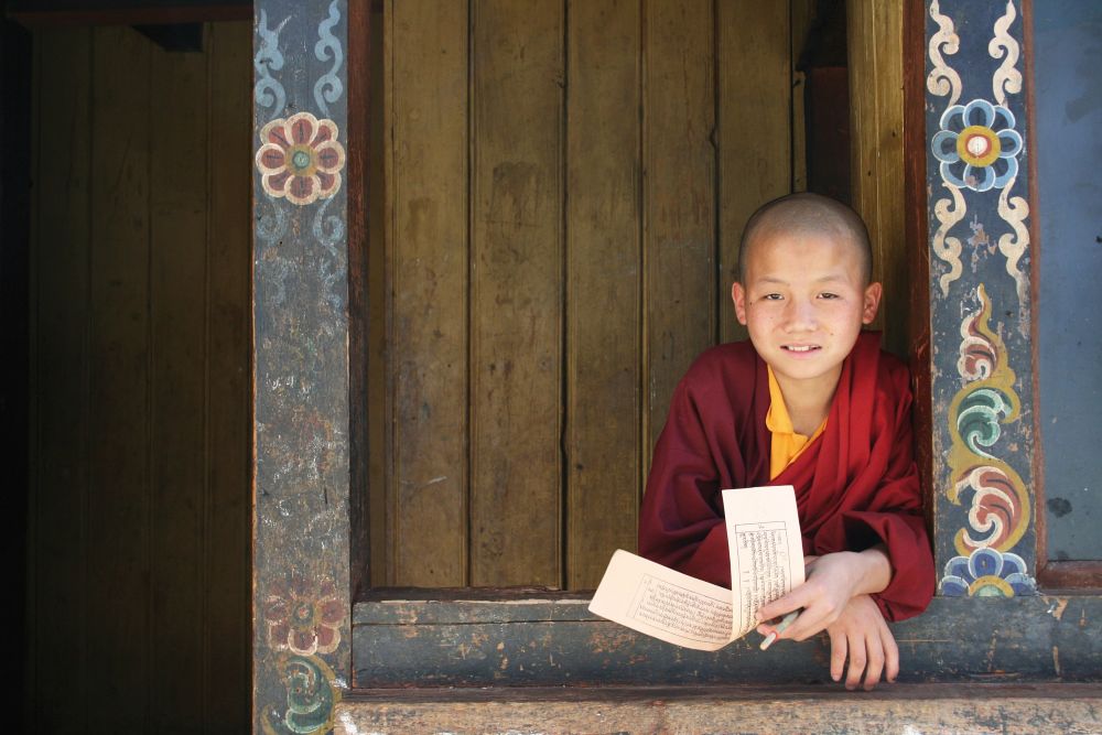 Mönch in Punakha