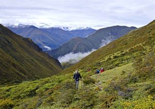 Aufstieg von Shamuthang zum Jhari-La-Pass (4750 m)