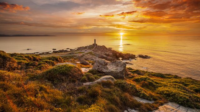 Leuchtturm im Sonnenuntergang, Galizien