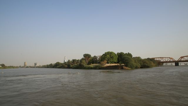 Zusammenfluss von Weißem und Blauem Nil in Khartum