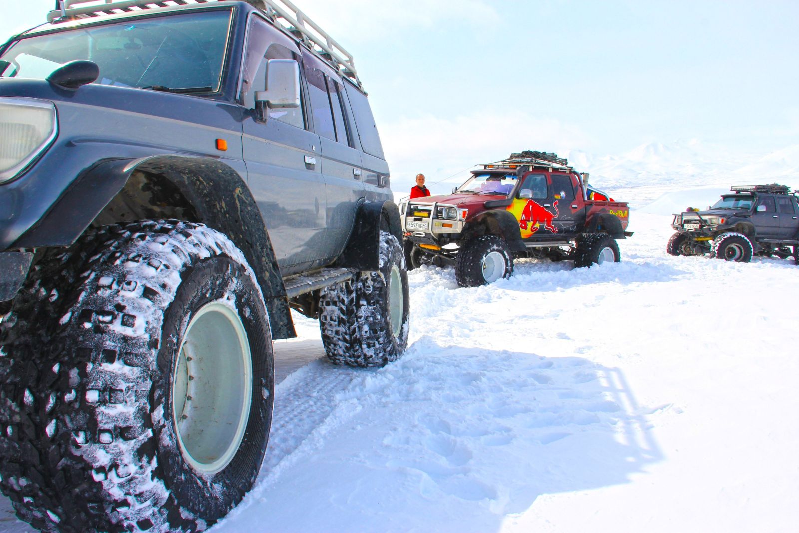 Winter in Kamtschatka – Jeeps im Schnee
