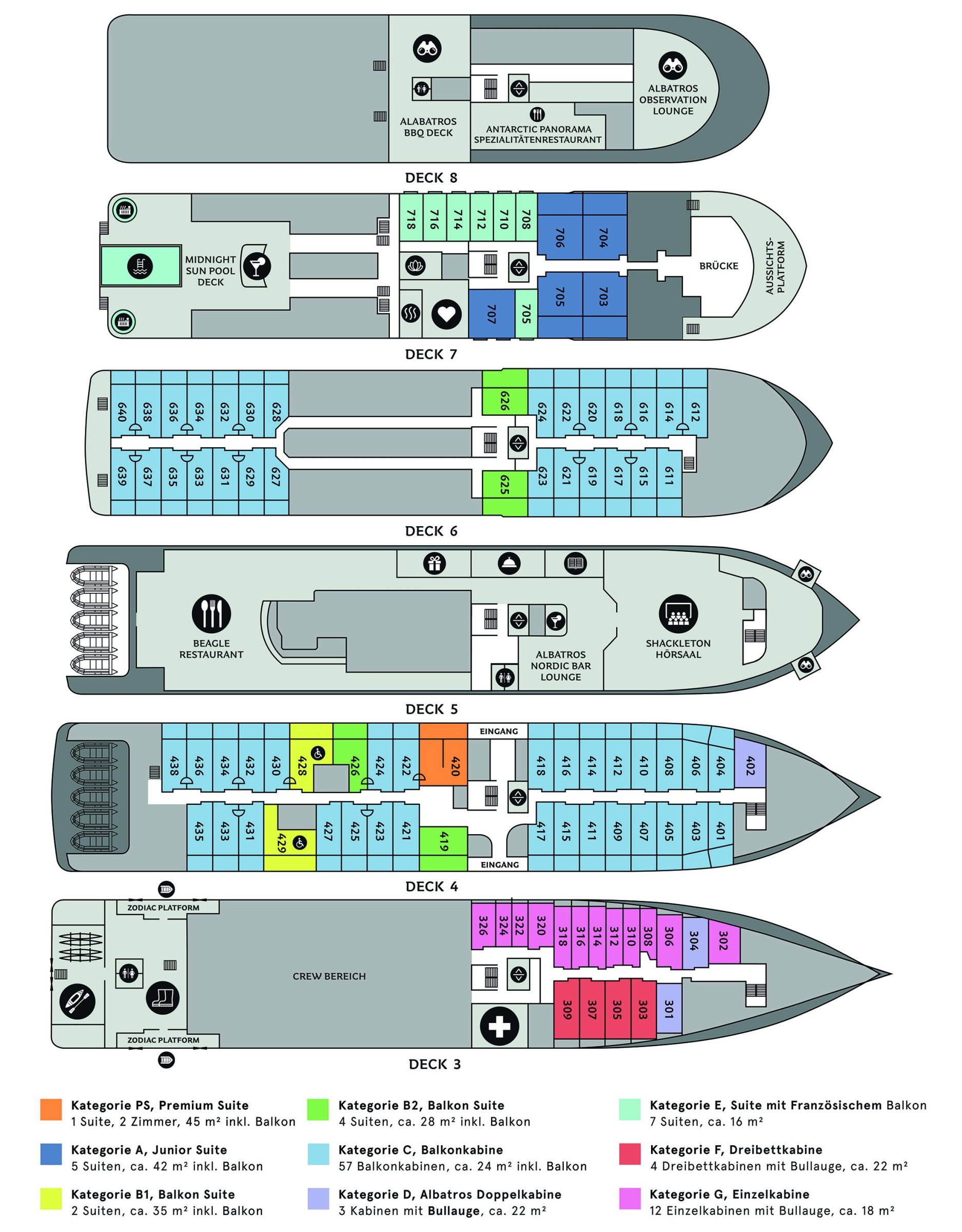 Deckplan m/v Ocean Albatros
