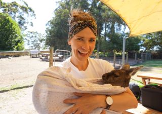 Jenny Trautmann mit Känguru