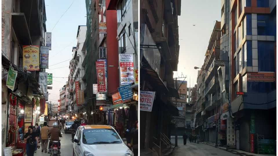 Kathmandu vorher und nachher
