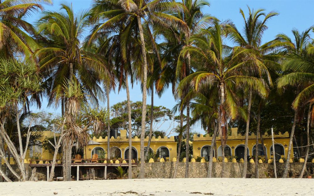 Blick auf die Coconut Beach Lodge