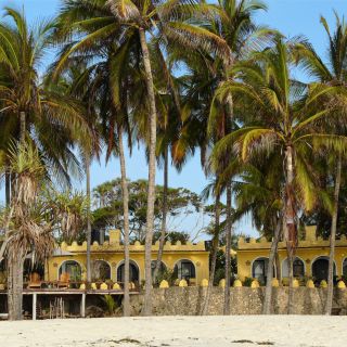 Blick auf die Coconut Beach Lodge