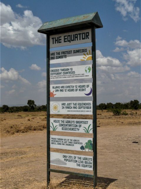 Schild am Äquator