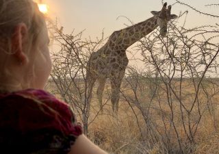 Namibia mit Kindern und Giraffen