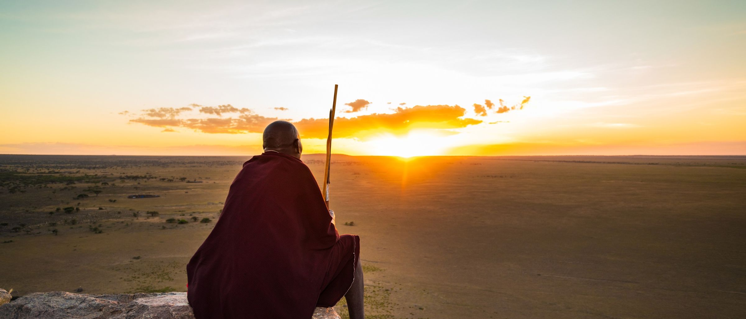 Masai im Sonnenuntergang