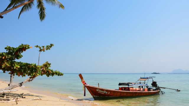 Boot am Strand in Thailand