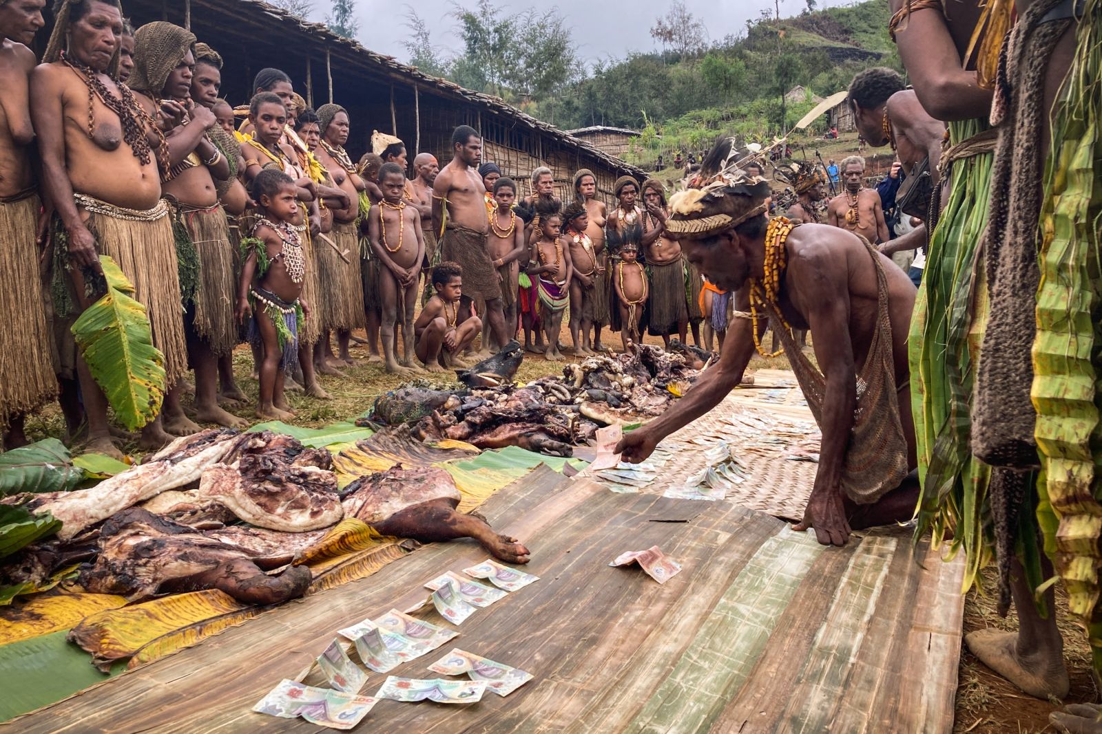 Brautpreisverhandlungen bei den Kalam in Simbai, Papua-Neuguinea