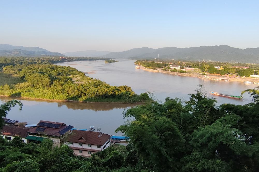 Blick aufs Dreiländereck – Laos, Myanmar und Thailand – im Goldenen Dreieck