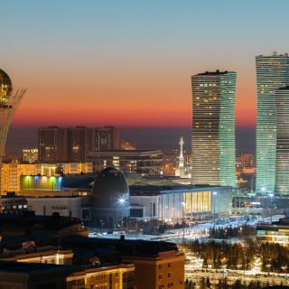 Aussicht vom Baiterek Monument, Astana