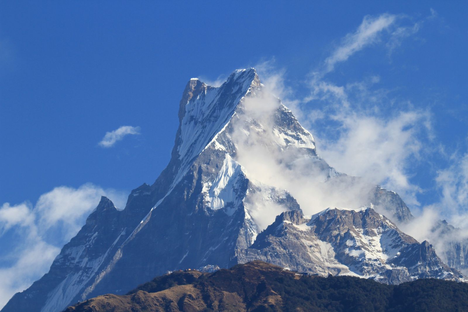 Der heilige Gipfel des Machhapuchare (6997m) darf nicht bestiegen werden
