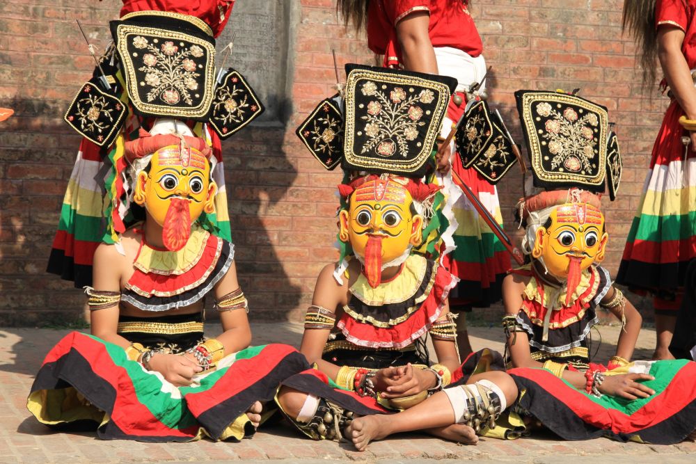 Traditioneller Maskentanz in Bhaktapur