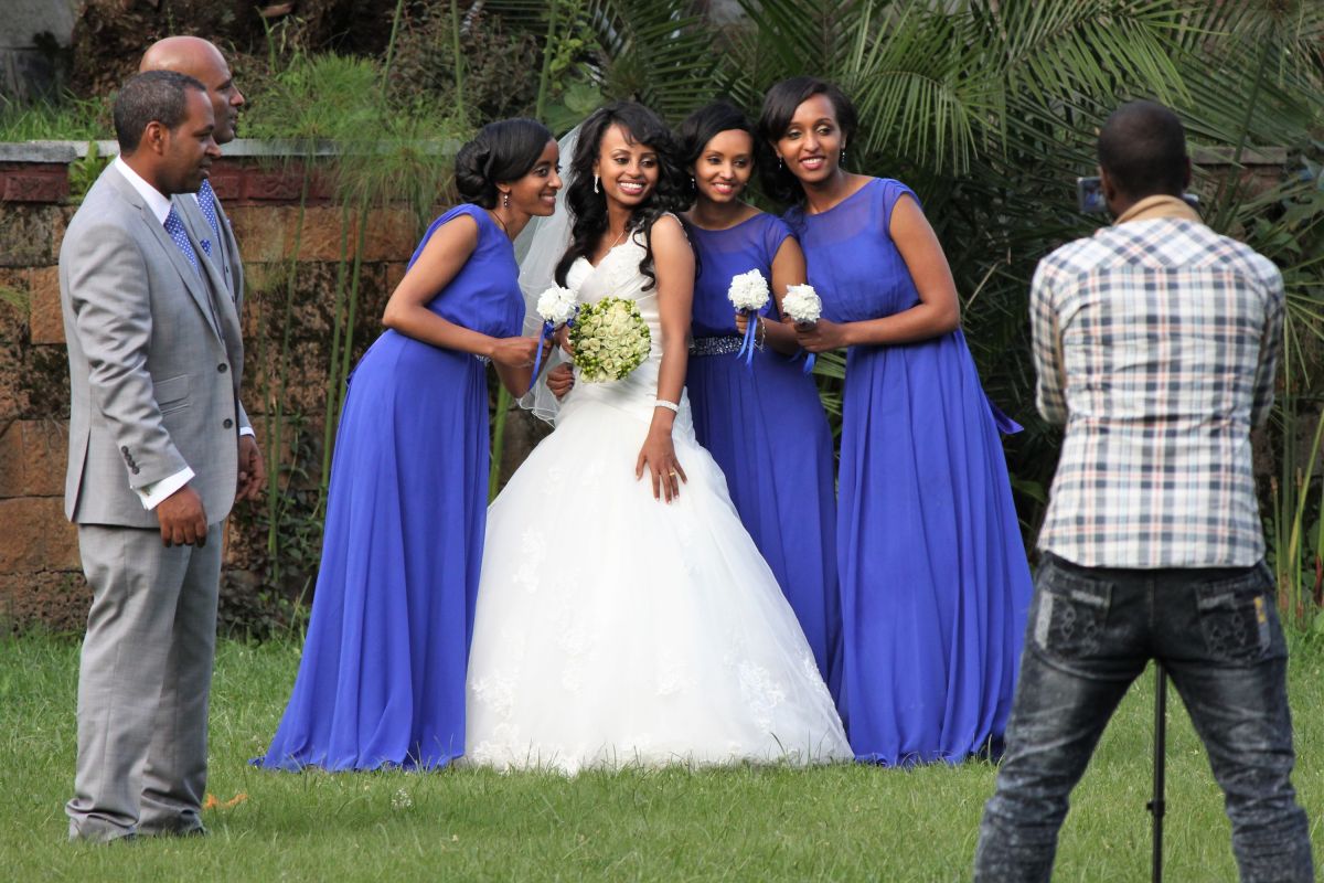 Hochzeitsfotos im Garten des Ghion Hotels, Addis Abeba
