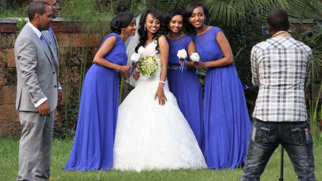 Hochzeitsfotos im Garten des Ghion Hotels, Addis Abeba