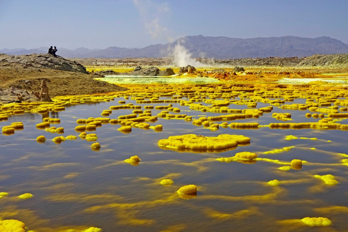 Schwefel-Salzformationen von Dallol in der Danakil-Wüste