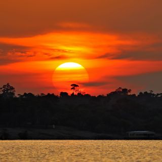 Sonnenuntergang über dem Amazonas