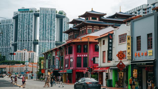 Die Straßen von Chinatown in Singapur
