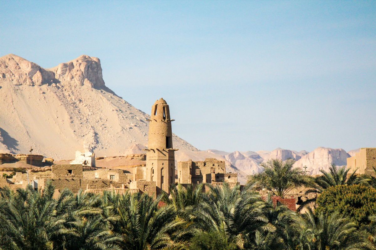 Verlassenes altes Dorf el-Qasr in der Oase Dakhla