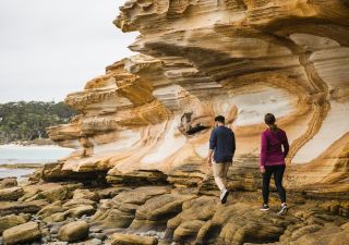 Die Painted Cliffs an der Küste Tasmaniens