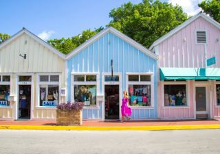 Pastellfarbene Häuser in Key West