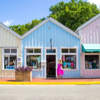 Pastellfarbene Häuser in Key West