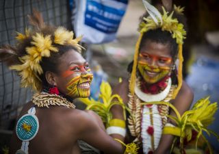 Lebensfreude auf Festival in PNG