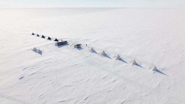 Camp auf dem Antarktischen Kontinent