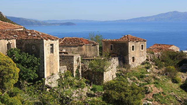 Blick von Qeparo auf das Ionische Meer