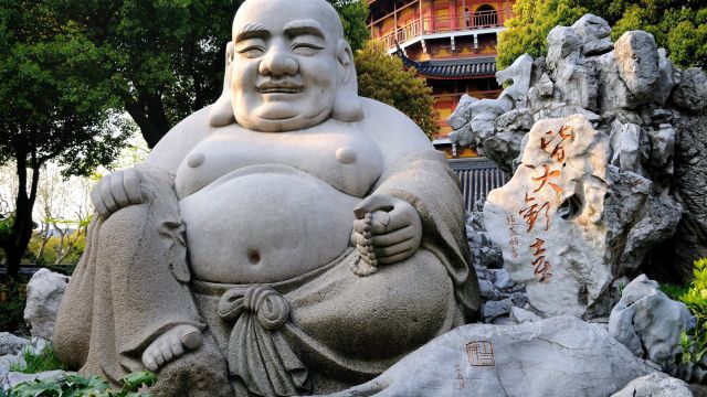 Lachende Buddah-Statue