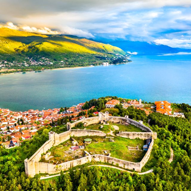 Luftaufnahme von Samuels Festung in Ohrid